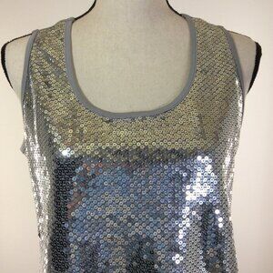 SLINKY Brand Womens Top Sz Medium Gray Silver